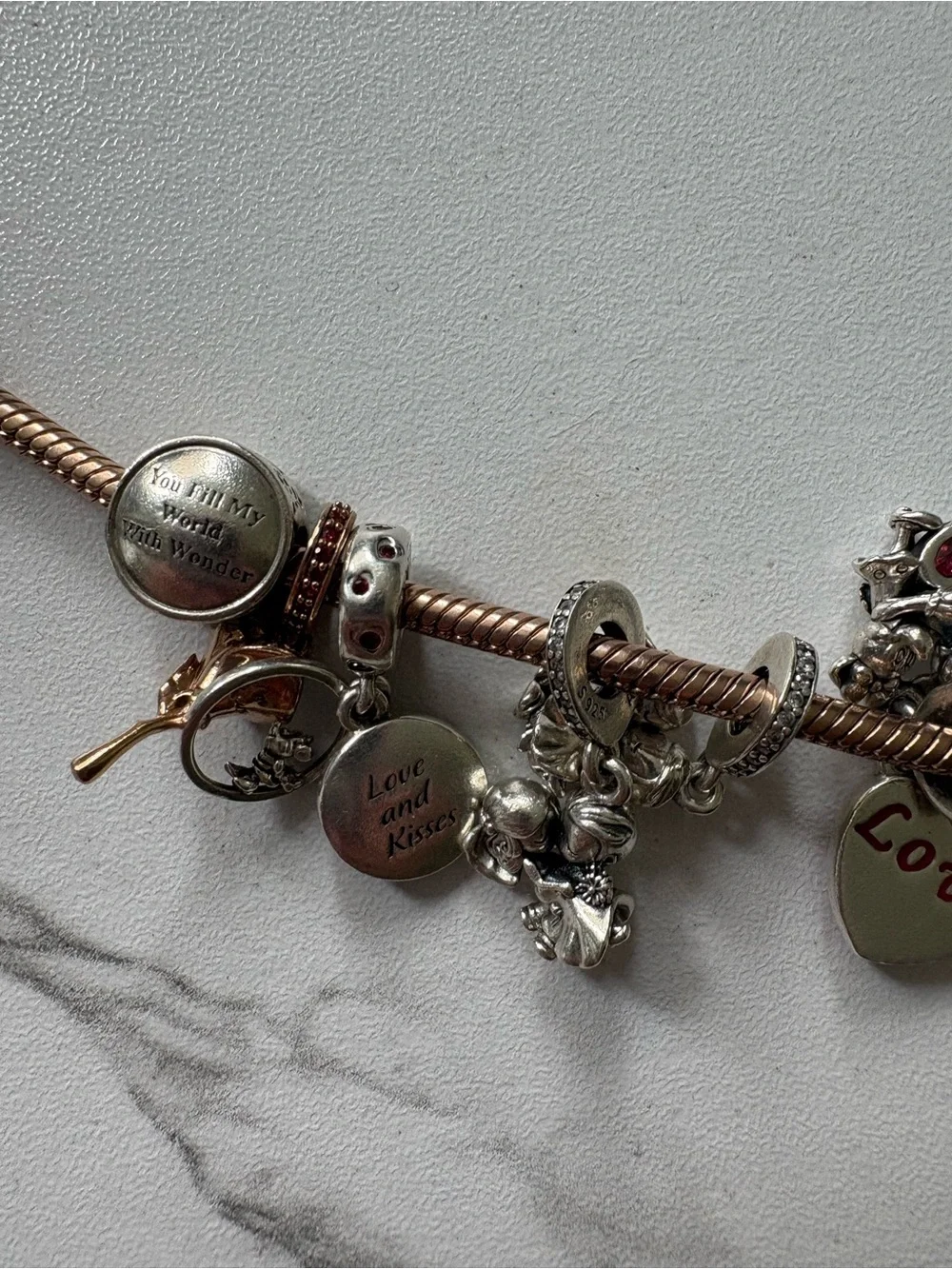 Rose Gold Pandora Charm Bracelet - Picture 11 of 13